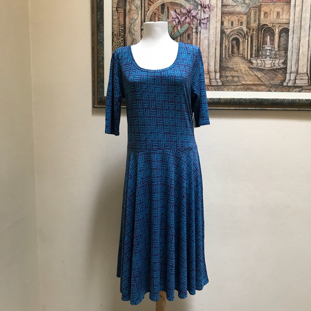 NWT LuLaRoe Nicole Dress Purple And Blue Size XL
